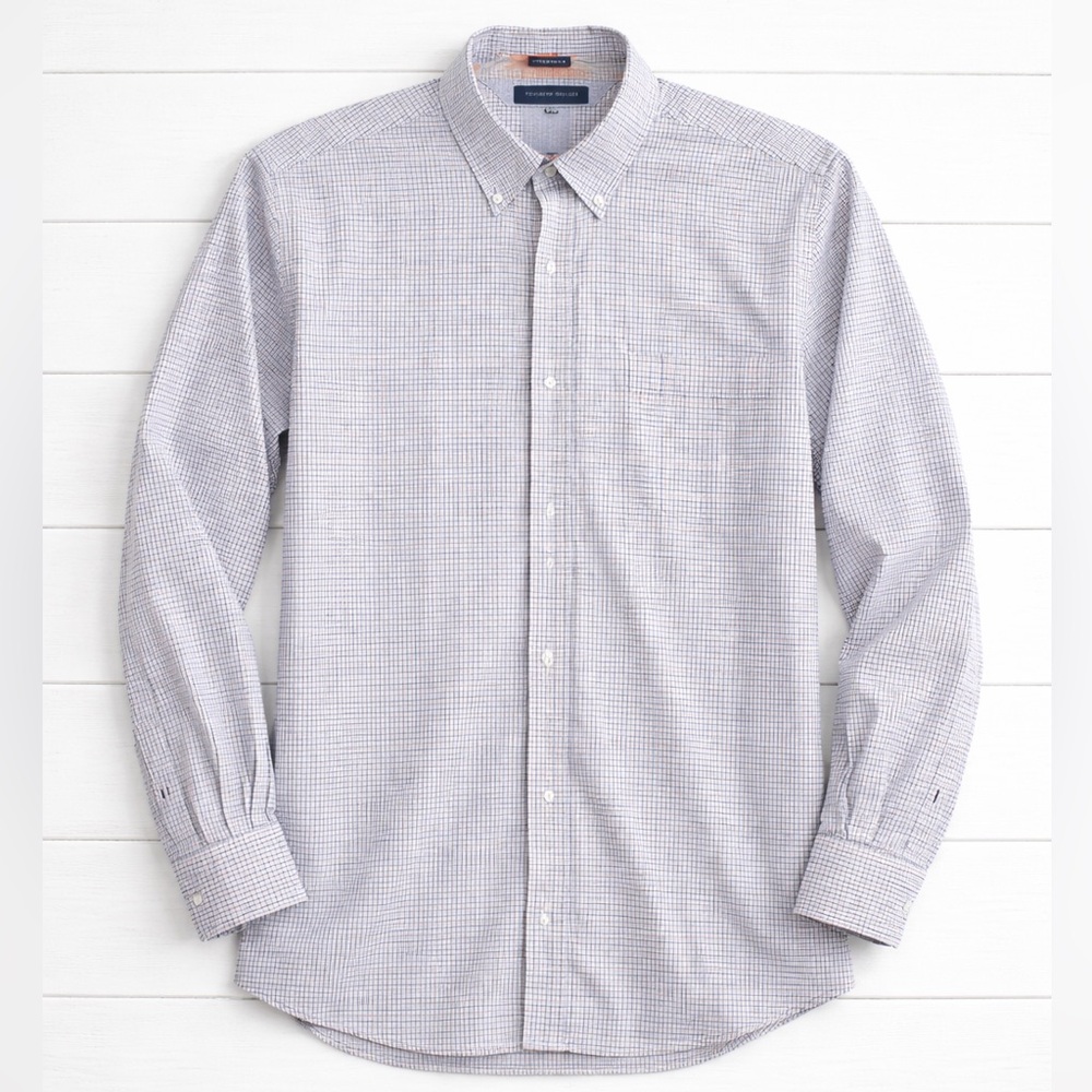 Tommy Hilfiger Men’s Dress Shirt, Classic Button Collar Checkered longsleeve